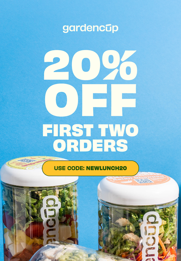 20% OFF FIRST 2 ORDERS + FREE LUNCH