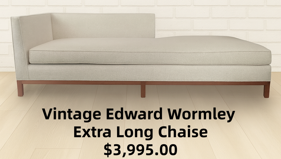 Vintage Edward Wormley Extra Long Chaise - Recently Reupholstered in Boucle Fabric