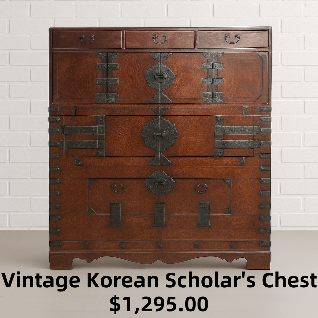 Vintage Korean Jeonju Bandaji Scholar's Chest