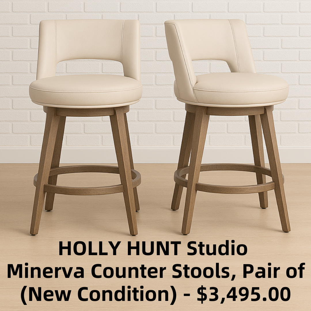 HOLLY HUNT Studio Minerva Counter Stools, Pair of
