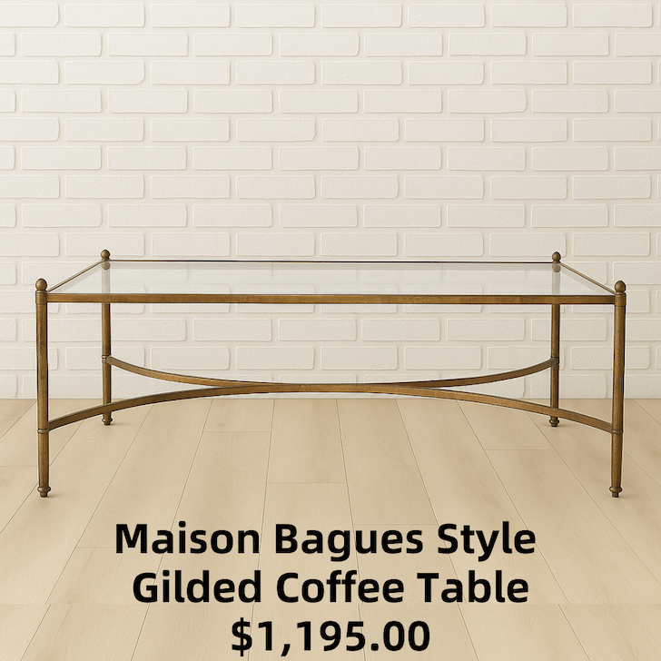 Maison Bagues Style Gilded Coffee Table