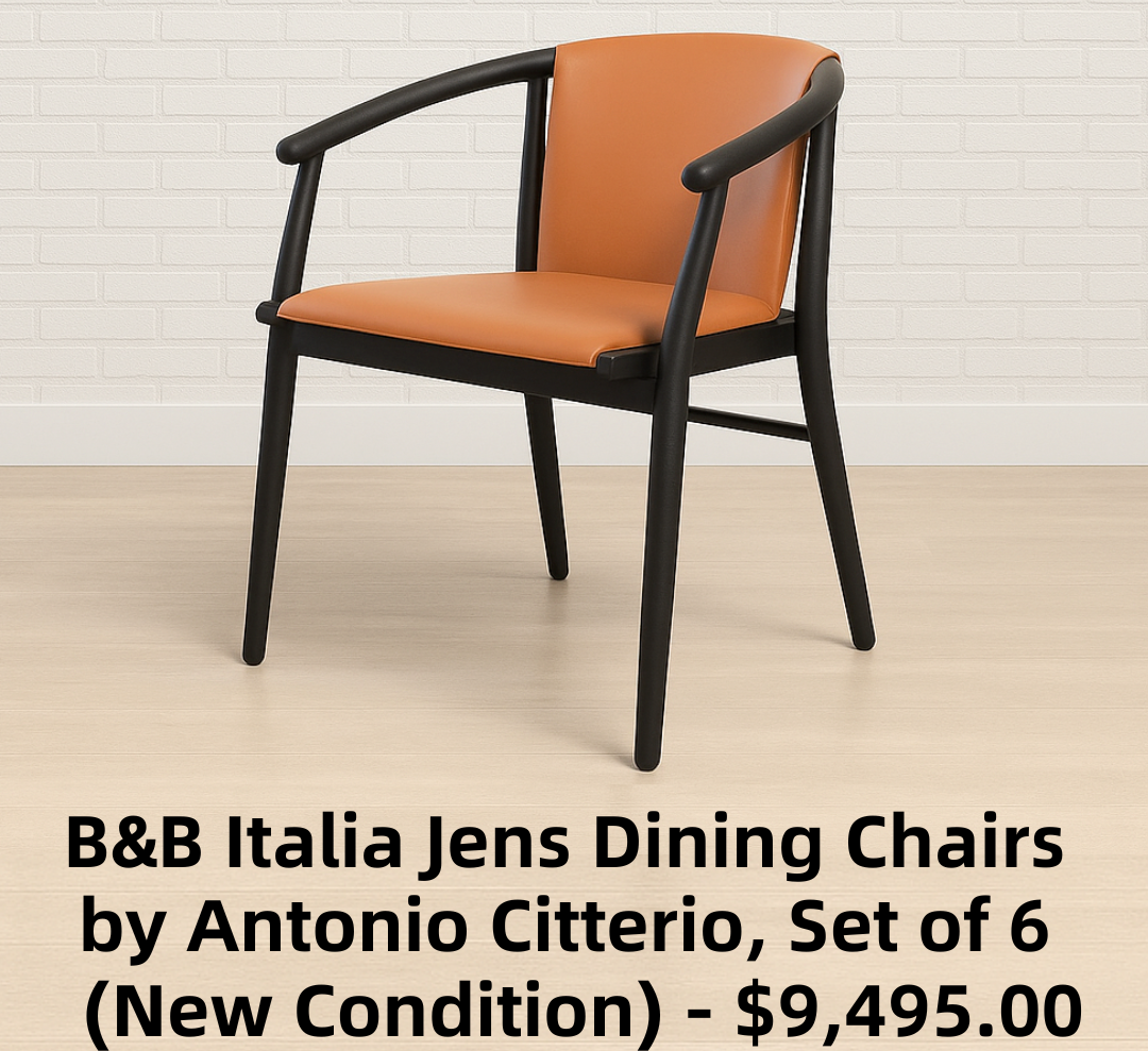 B&B Italia Jens Dining Chairs by Antonio Citterio, Set of 6 (New Condition)