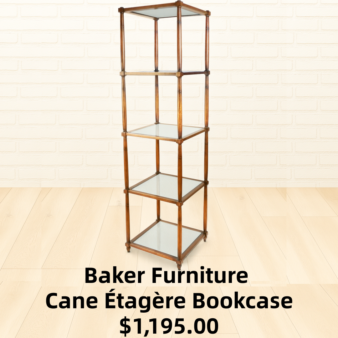 Baker Furniture Cane Étagère Bookcase