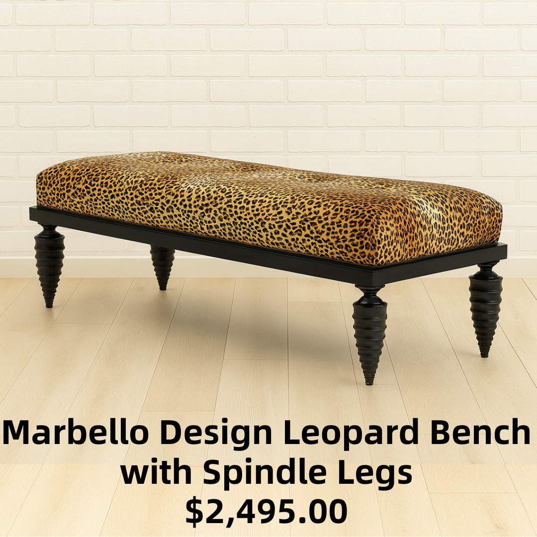 Marbello Design Leopard Bench with Spindle Legs