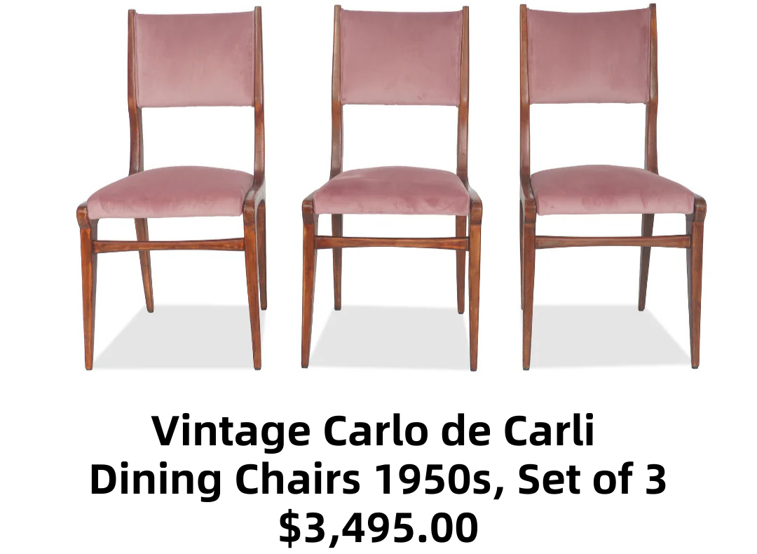 Vintage Carlo de Carli Dining Chairs 1950s, Set of 3