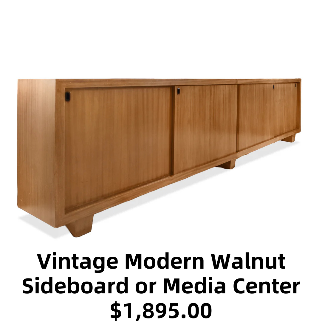 Vintage Modern Walnut Sideboard or Media Center