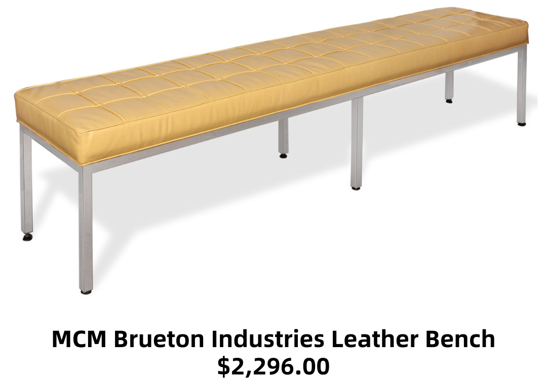 MCM Brueton Industries Leather Bench