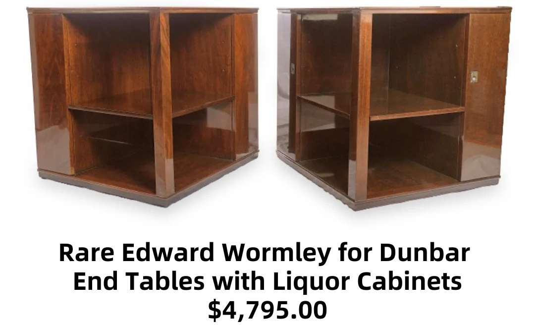 Rare Edward Wormley for Dunbar End Tables with Liquor Cabinets