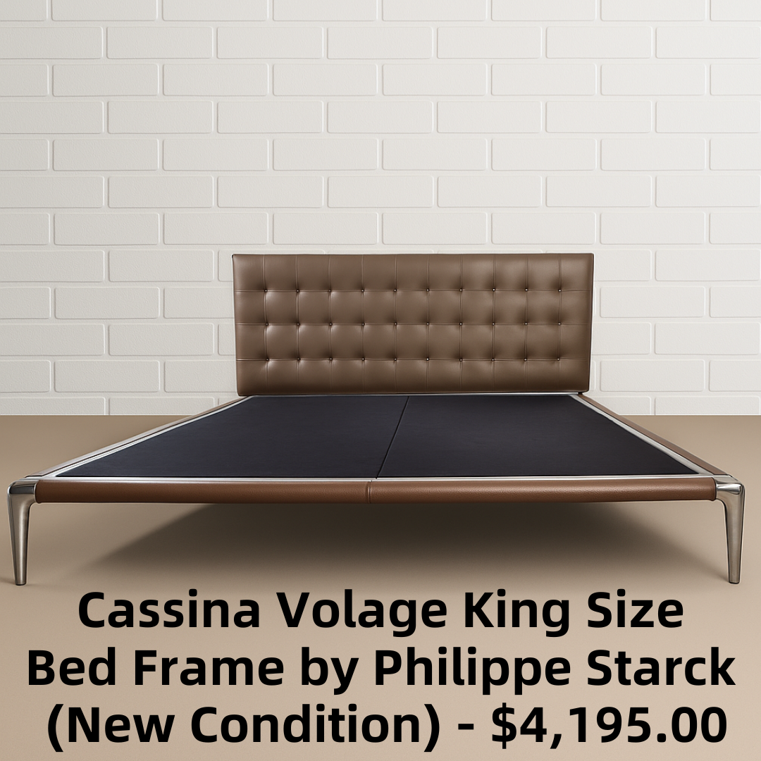 Cassina Volage Leather King Size Bed Frame by Philippe Starck (New Condition)