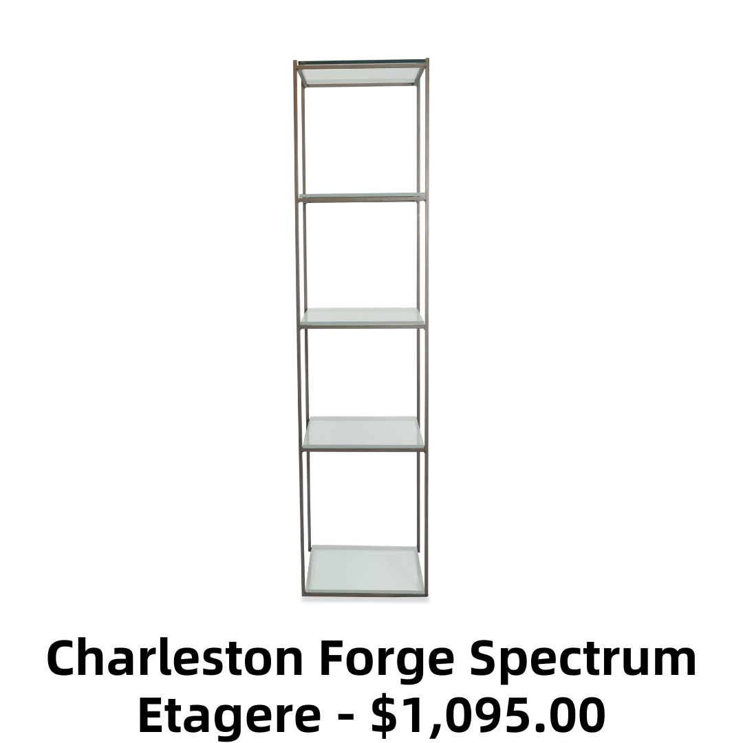 Charleston Forge Spectrum Contemporary Steel Glass Etagere