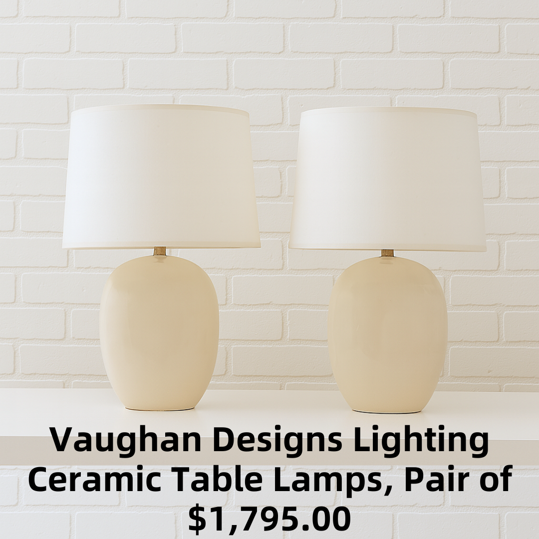 Vaughan Designs Lighting Ceramic Table Lamps, Pair of