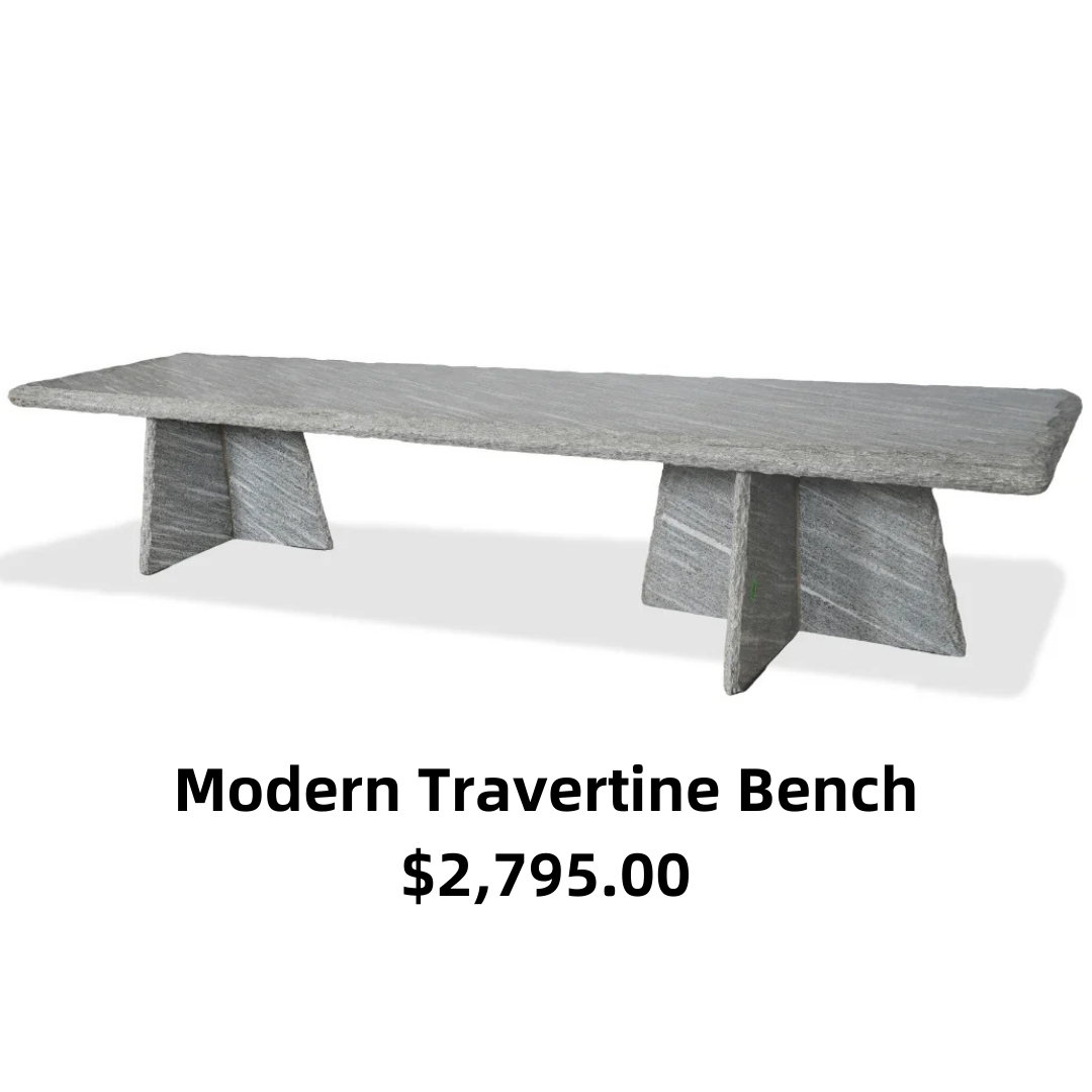 Modern Travertine Bench