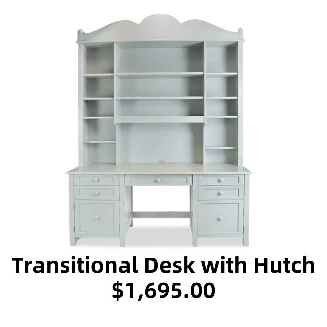 Transitional Desk with Hutch