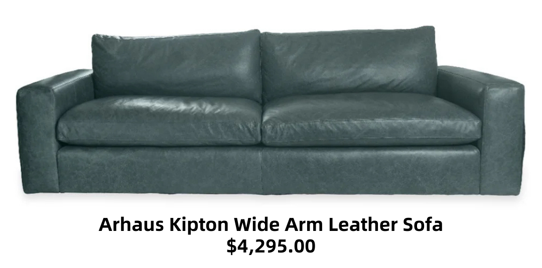 Arhaus Kipton Wide Arm Leather Sofa