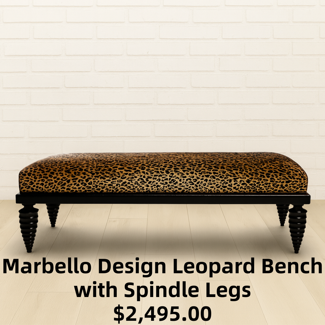 Marbello Design Leopard Bench with Spindle Legs