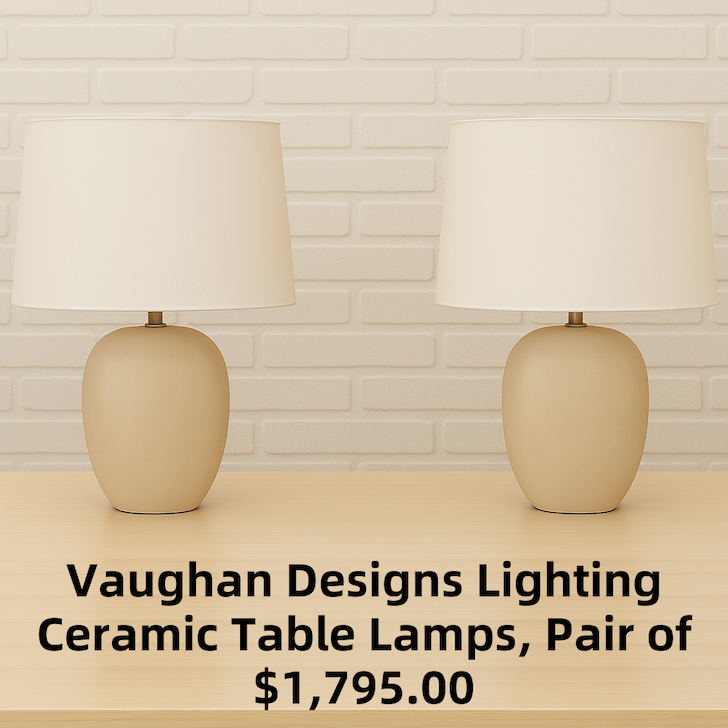 Vaughan Designs Lighting Ceramic Table Lamps, Pair of