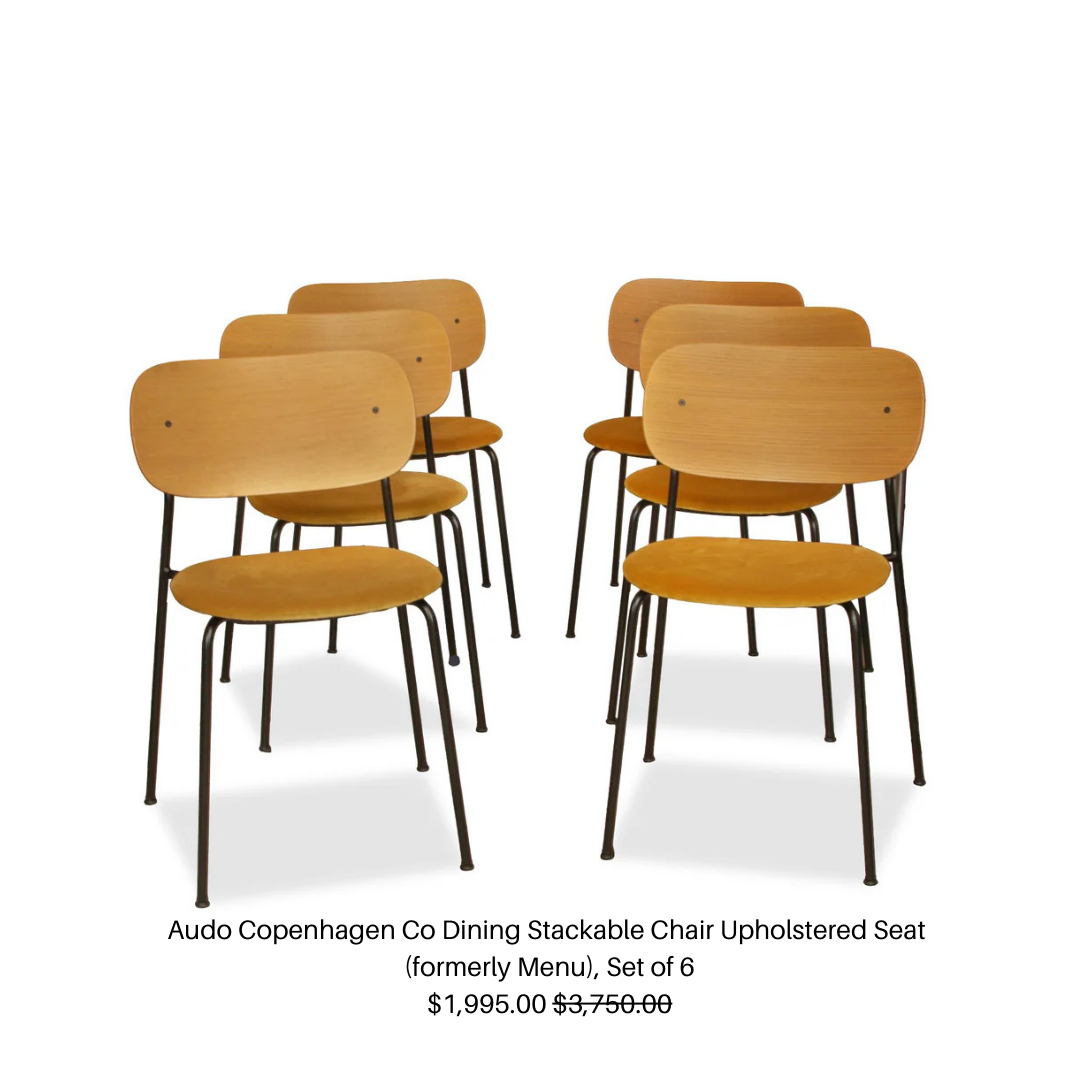 Audo Copenhagen Co Dining Stackable Chair Upholstered Seat (formerly Menu), Set of 6