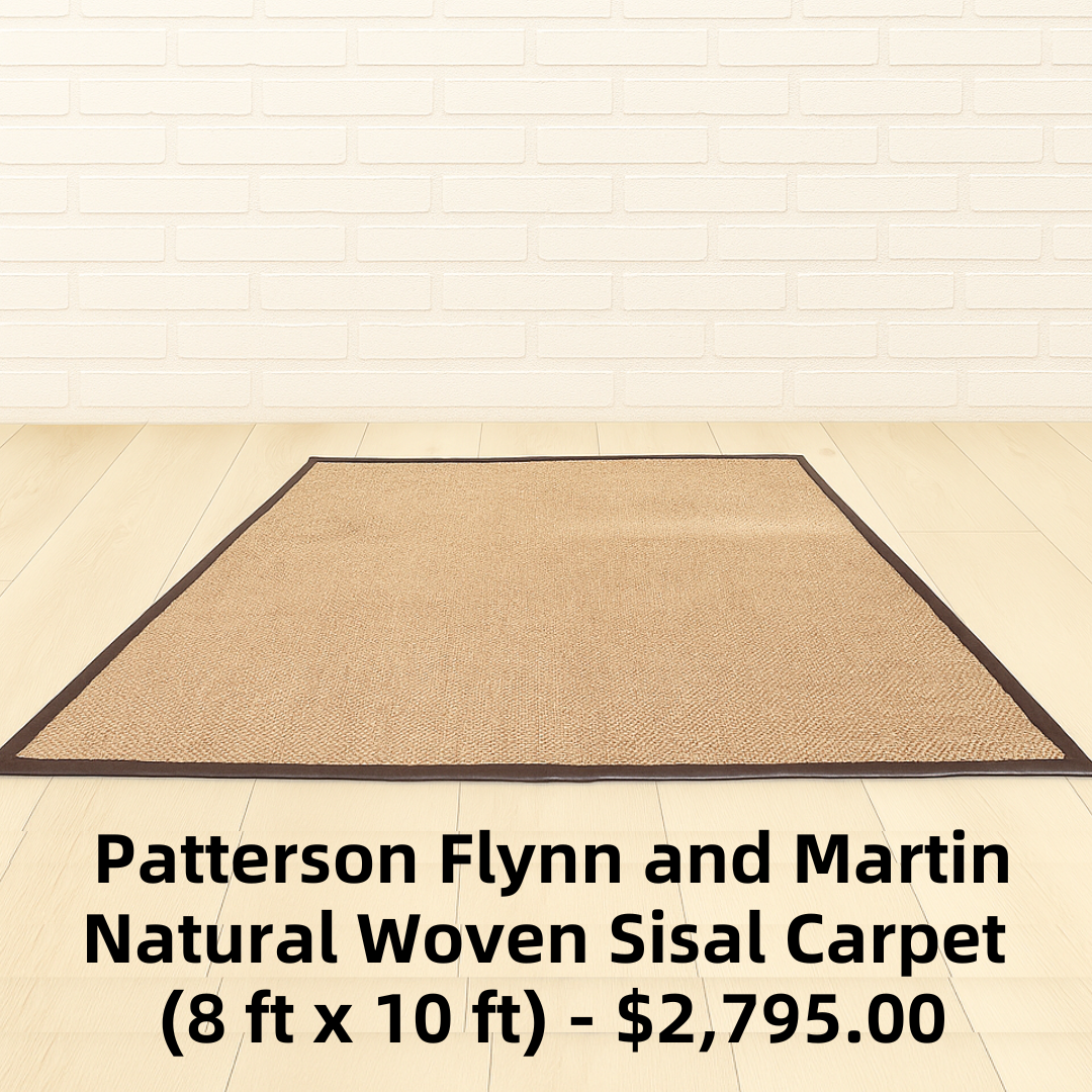 Patterson Flynn and Martin Natural Woven Sisal Carpet with Leather Binding Trim (8 ft x 10 ft)