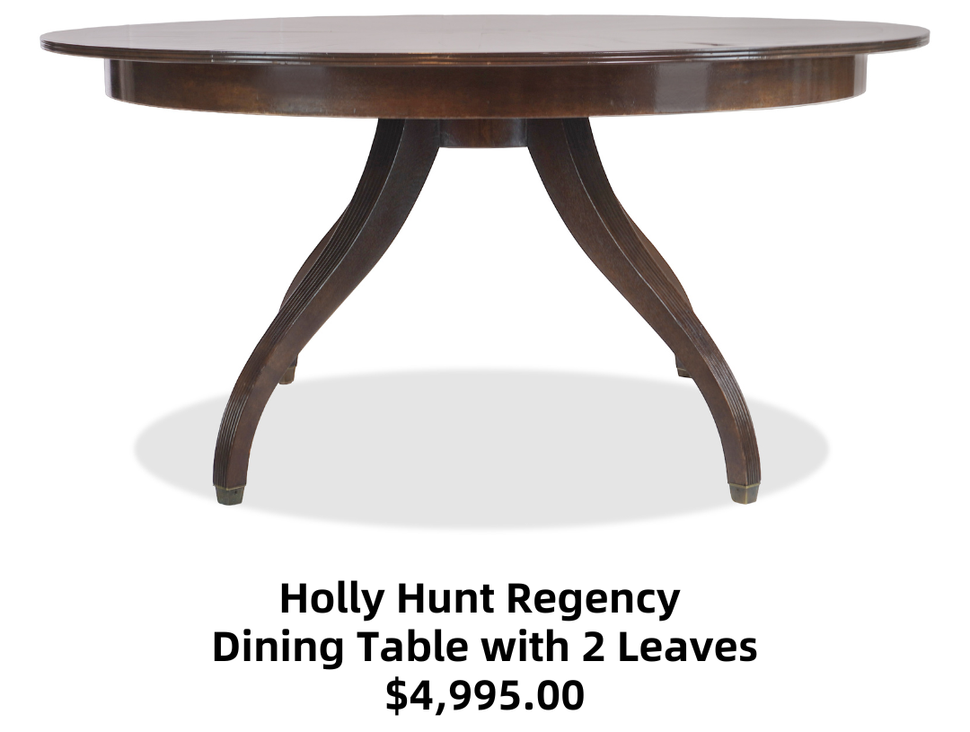 Holly Hunt Regency Dining Table with 2 Leaves