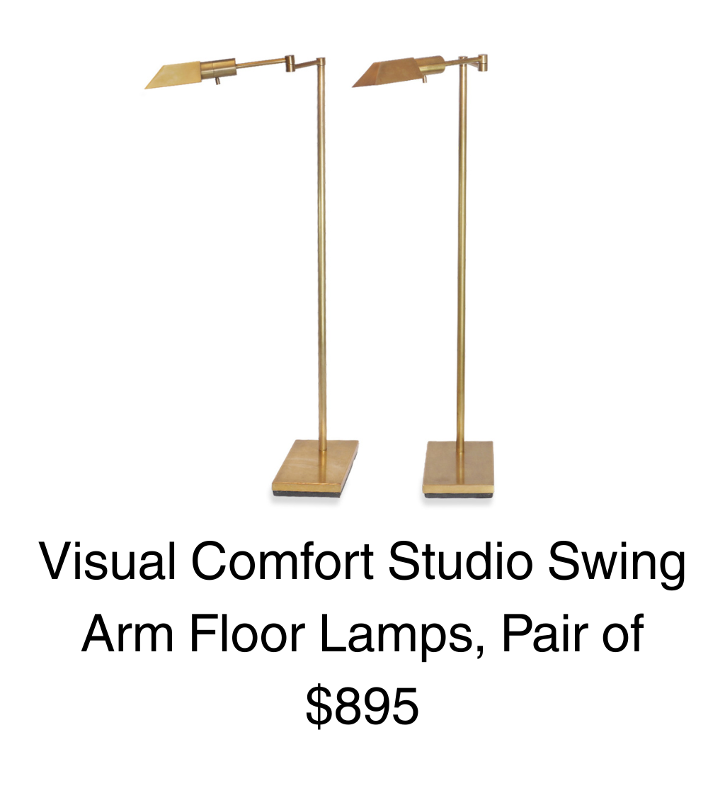 Visual Comfort Studio Swing Arm Floor Lamps, Pair of