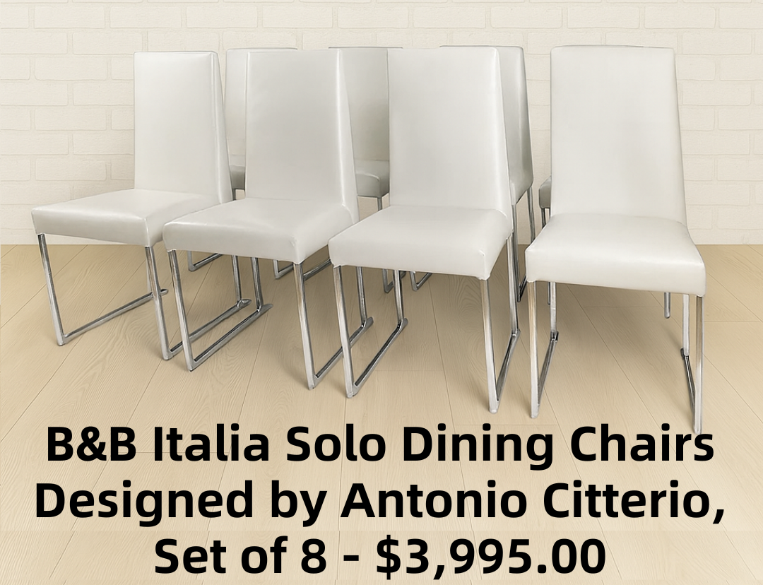 B&B Italia Solo Dining Chairs Designed by Antonio Citterio, Set of 8