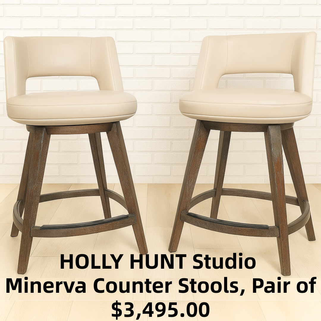 HOLLY HUNT Studio Minerva Counter Stools, Pair of