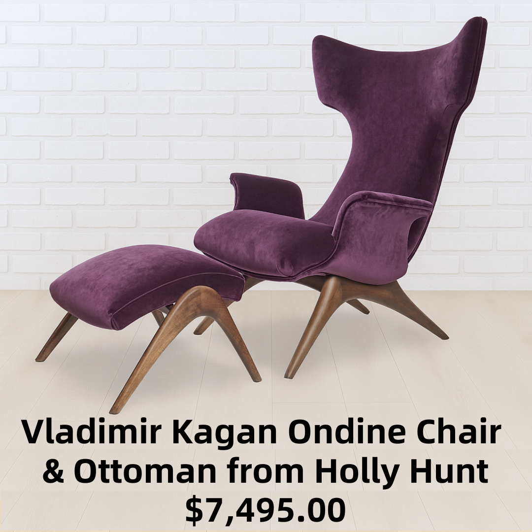 Vladimir Kagan Ondine Chair & Ottoman from Holly Hunt