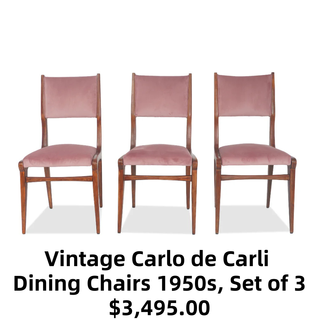 Vintage Carlo de Carli Dining Chairs 1950s, Set of 3
