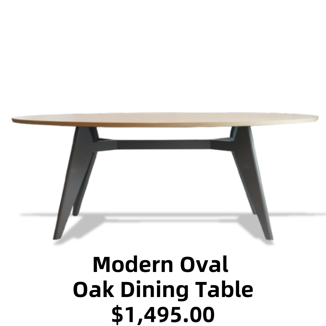 Modern Oval Oak Dining Table
