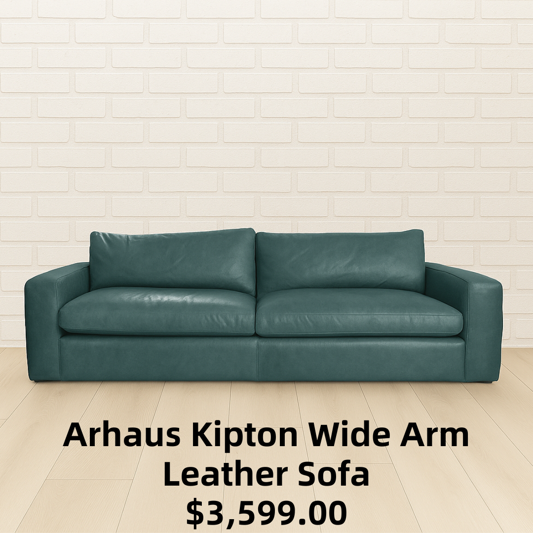 Arhaus Kipton Wide Arm Leather Sofa