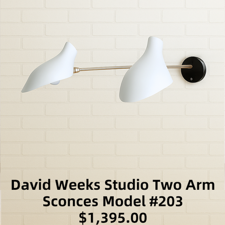 David Weeks Studio Two Arm Sconces Model #203