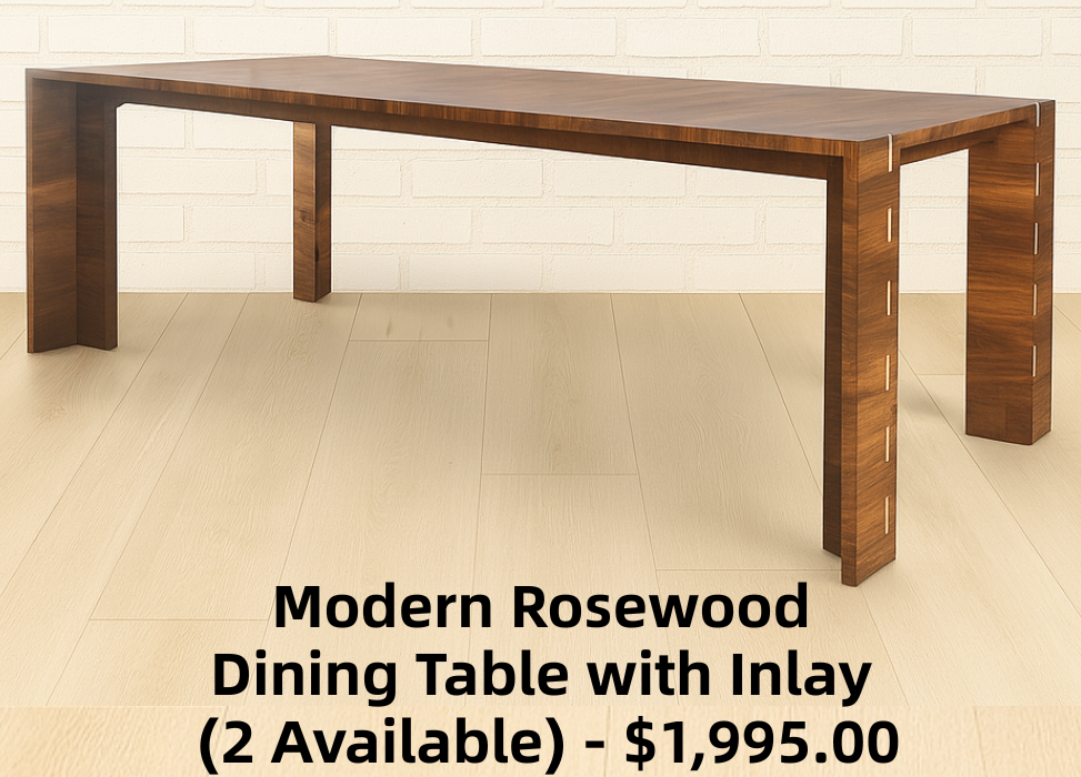 Modern Rosewood Dining Table with Inlay (2 Available)