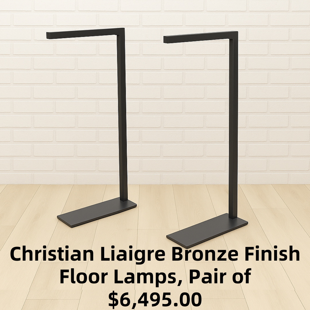 Christian Liaigre Bronze Finish Floor Lamps, Pair of