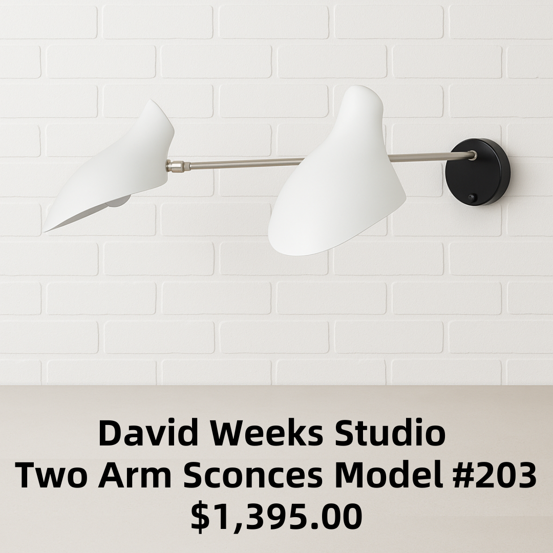 David Weeks Studio Two Arm Sconces Model #203