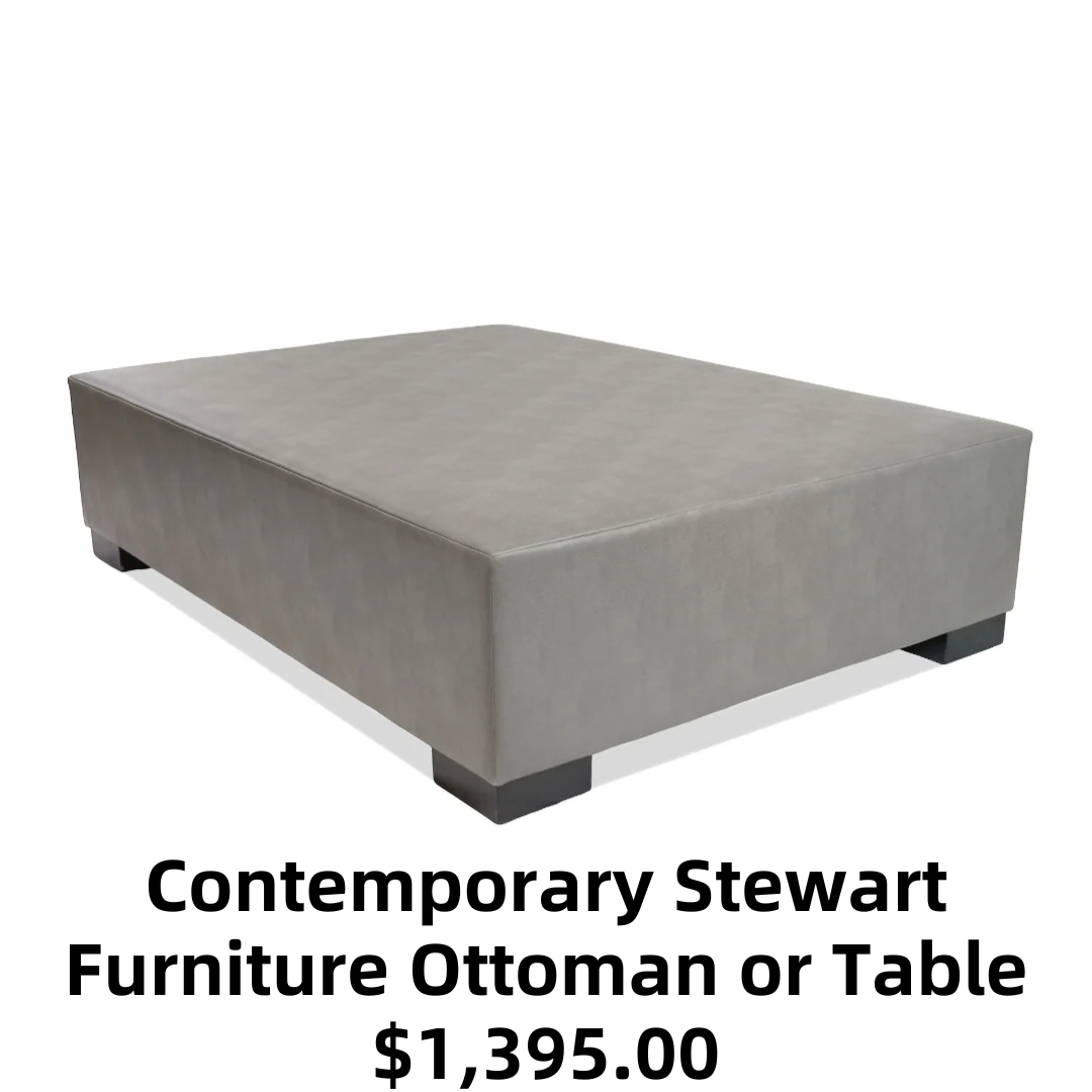 Contemporary Stewart Furniture 593 Block Ottoman or Table