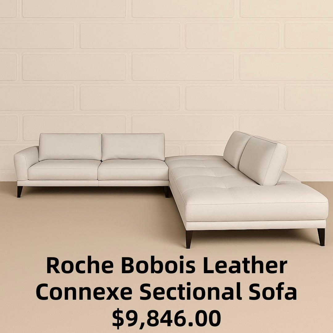 Roche Bobois Leather Connexe Corner Composition Sectional Sofa