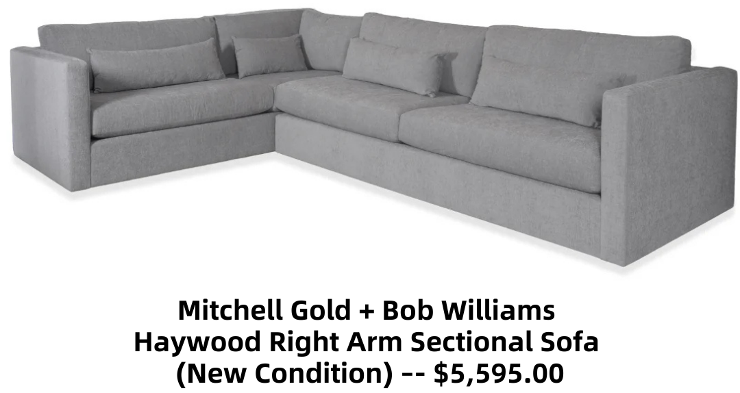 Mitchell Gold + Bob Williams Haywood Right Arm Sectional Sofa (New Condition)