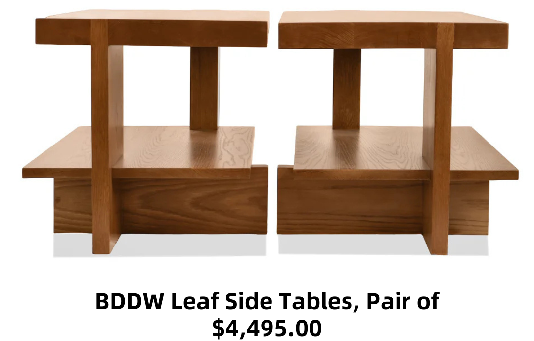 BDDW Leaf Side Tables, Pair of