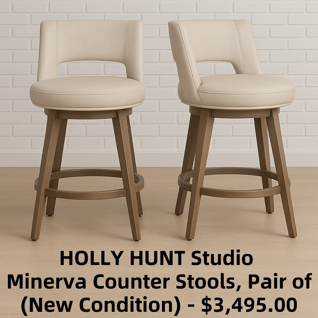 HOLLY HUNT Studio Minerva Counter Stools, Pair of
