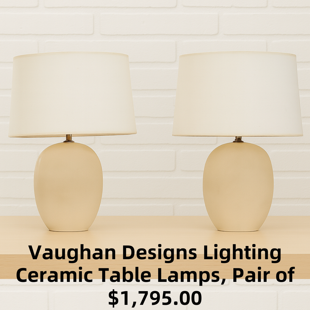 Vaughan Designs Lighting Ceramic Table Lamps, Pair of