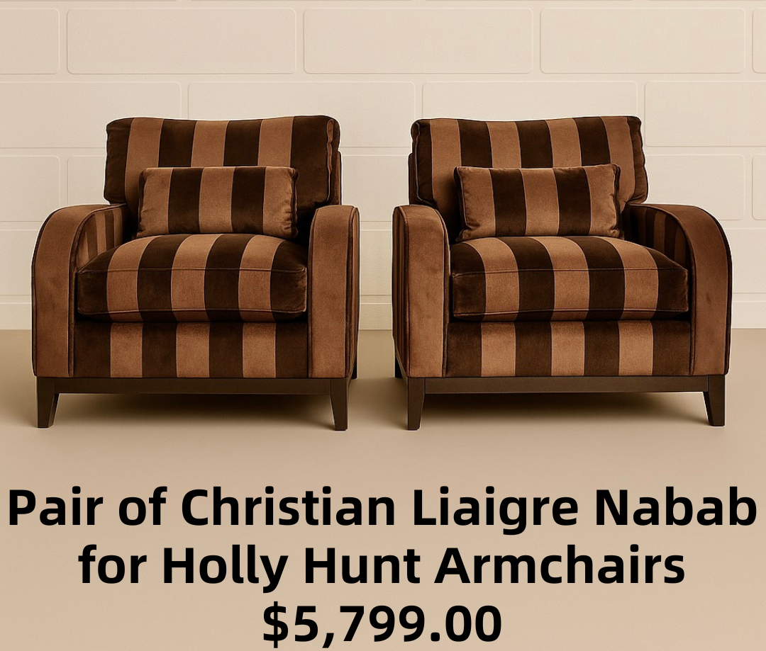 Pair of Christian Liaigre Nabab for Holly Hunt Armchairs