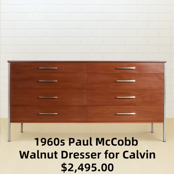 1960s Paul McCobb Walnut Dresser for Calvin