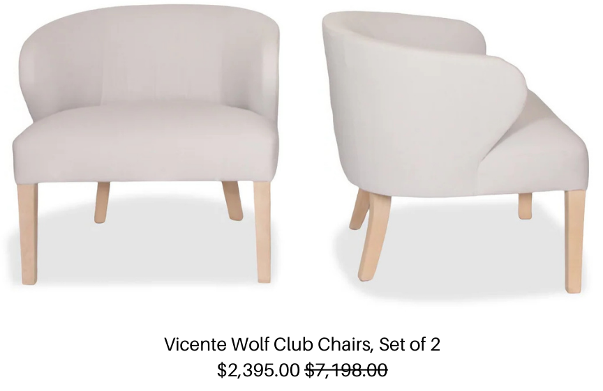 Vicente Wolf Club Chairs, Set of 2