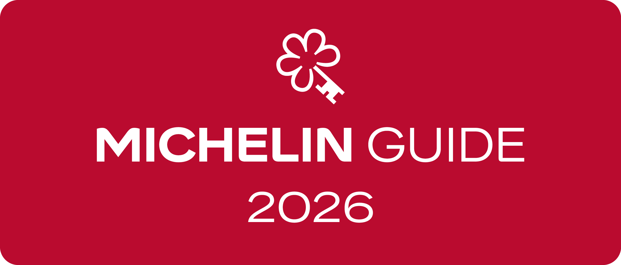 Red Michelin Guide 2026 graphic featuring the white Michelin Key symbol and “MICHELIN GUIDE 2026” text. Fearrington Village.