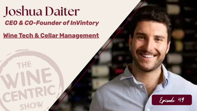 Portrait of Joshua Daiter, CEO and Co-Founder of InVintory, discussing wine technology and cellar management. Fearrington Village.