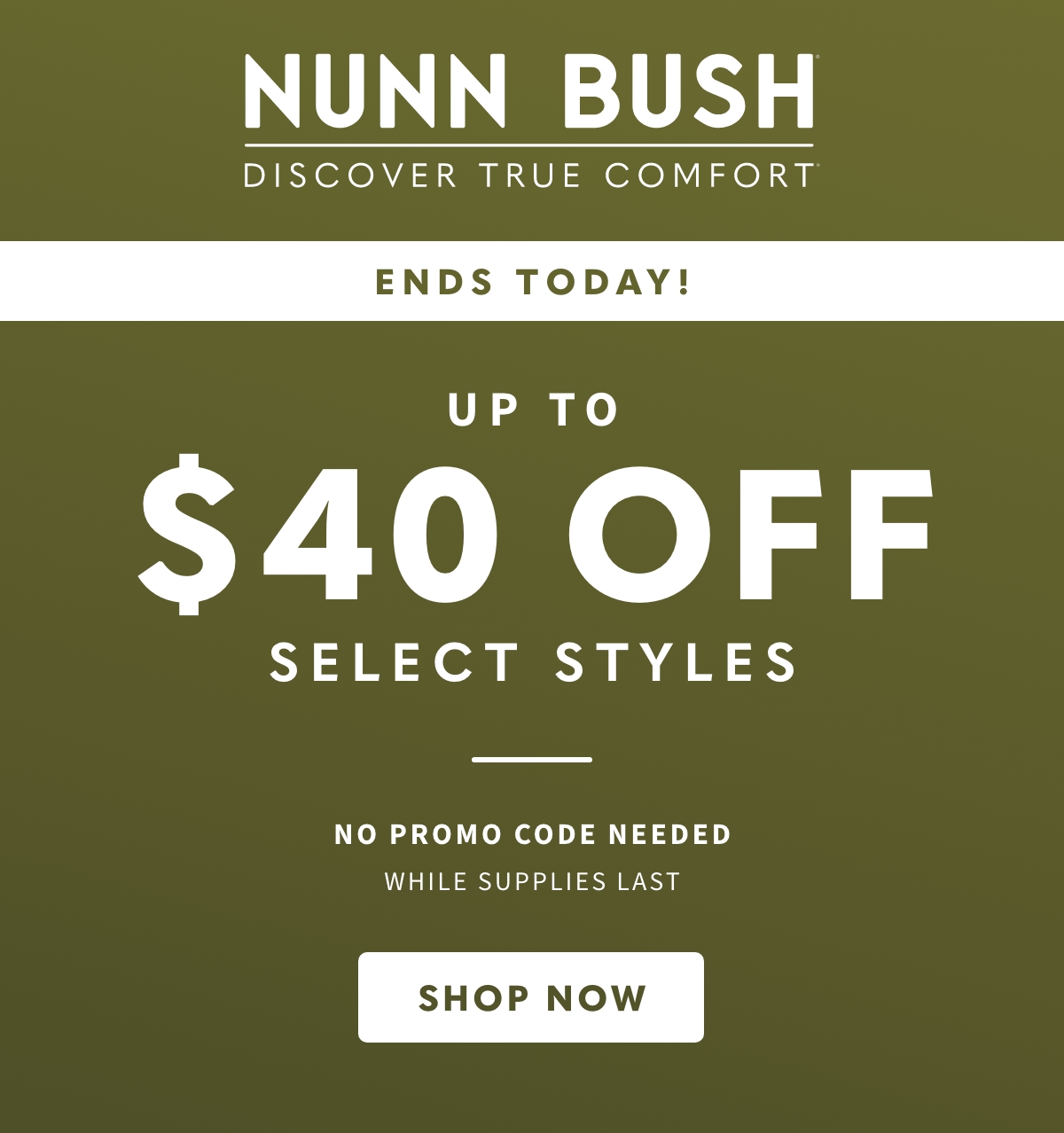 Ends today! Up to $40 off select styles. No promo code needed. Display images to learn more.