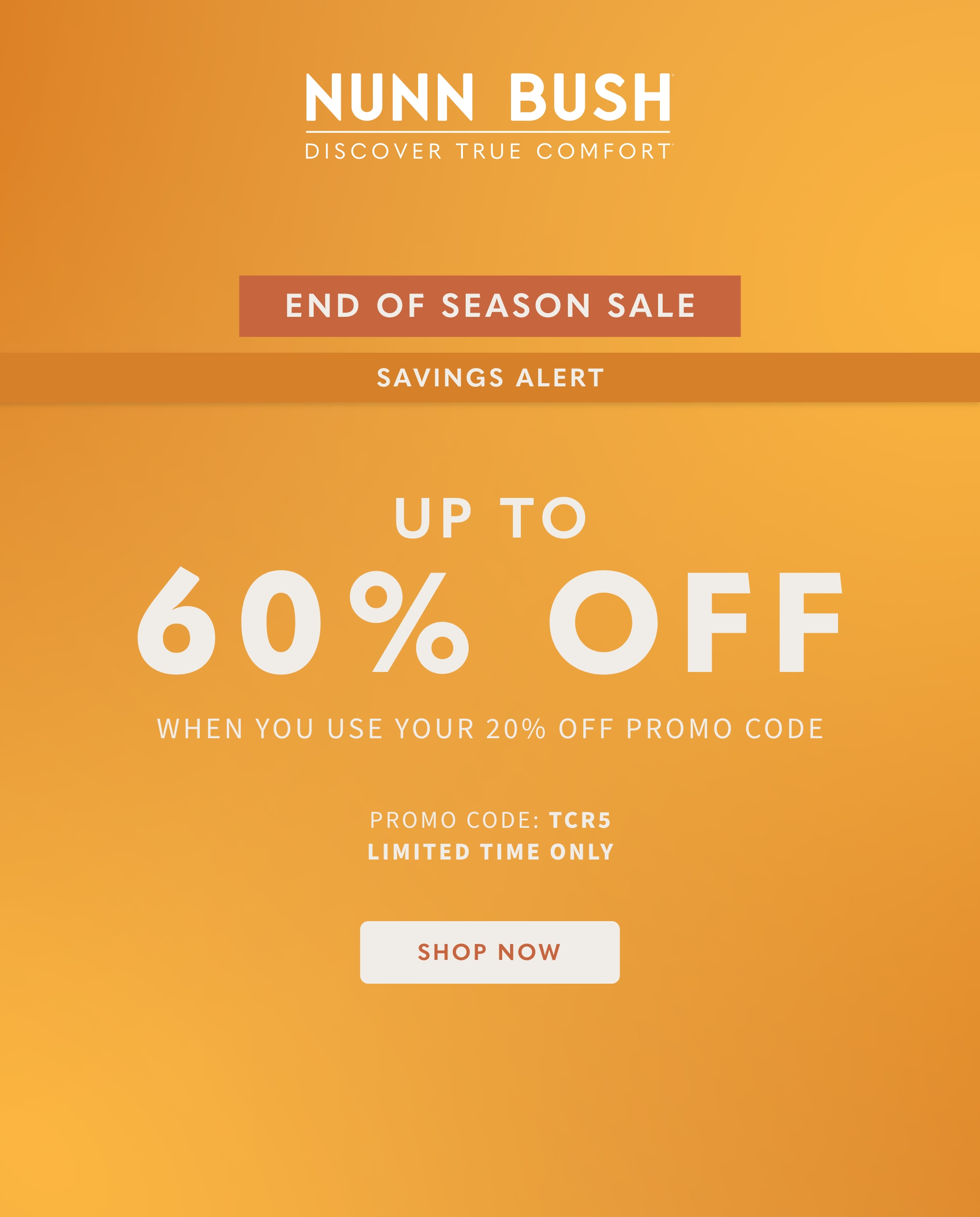 End of season sale! Up to 60% off with code TCR5. Limited time only. Display images to learn more.