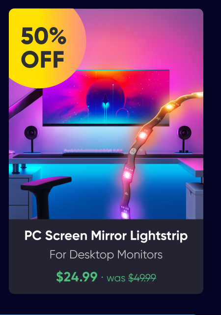 PC Screen Mirror Lightstrip - $24.99, was $49.99 (50% off)
