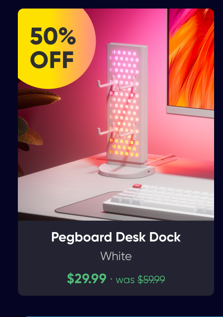 Pegboard Desk Dock White - $29.99, was $59.99 (50% off)