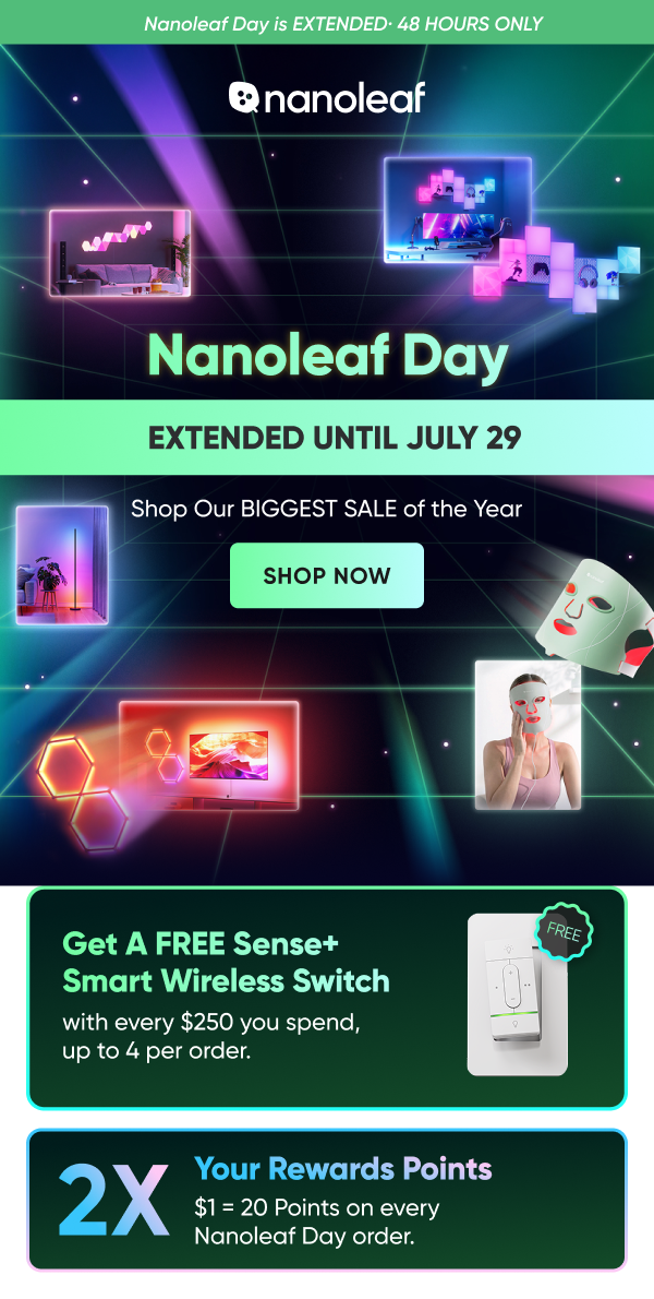 Nanoleaf Day is LIVE - biggest sale of the year, up to 50% off. Shop now
